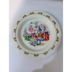 Bunnykins Royal Doulton ABC Alphabet Blocks Melamine Plate